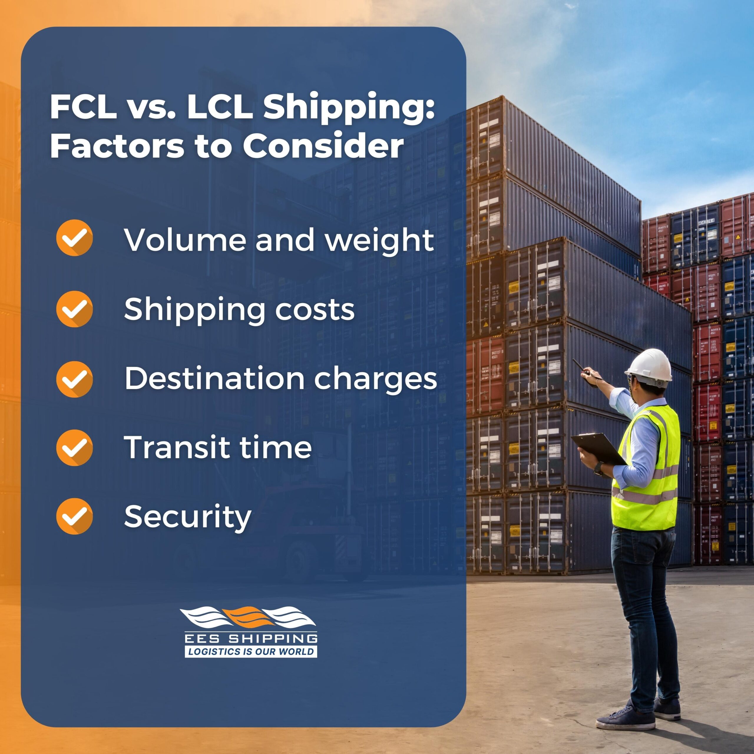 Factors to consider in choosing between FCL and LCL shipping